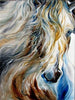 Diamond painting of a colorful horse head in abstract style.