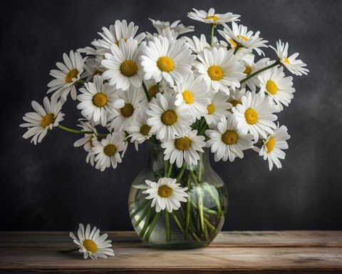 Image of Beautiful and Serene Bouquet of White Daisies - DIY Diamond Painting