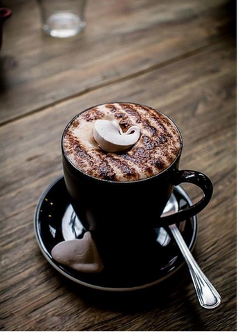 Image of Diamond painting of a cappuccino with whipped cream and chocolate shavings