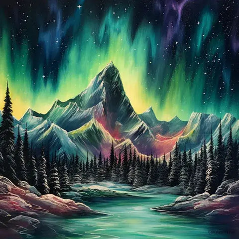 Image of Enchanted Mountain Glow - DIY Diamond Painting