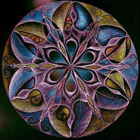 Image of Colorful circular mandala diamond painting