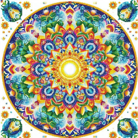 Image of Stunning Colorful Mandala Diamond Art
