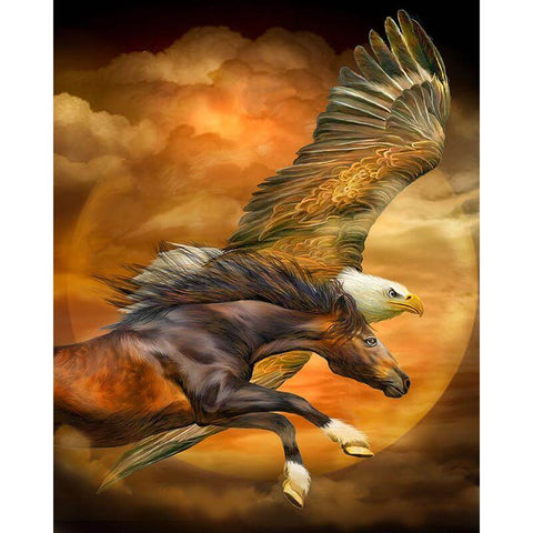 Image of Majestic Diamond Painting: Soaring Eagle and Running Horse