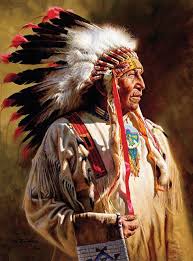 Image of diamond painting of a Native American ancestor