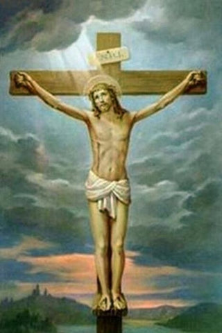 Image of diamond painting of Jesus Christ on the cross
