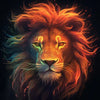 Diamond painting kit of a Lion with radiant mane.