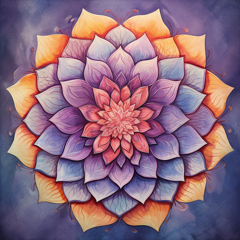 Image of Diamond painting mandala featuring a geometric design in a variety of colors.