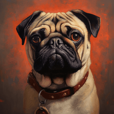 Image of diamond painting of a cute pug