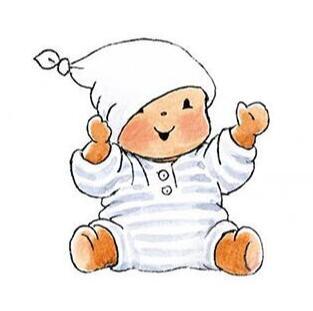 Image of diamond painting of a baby playing