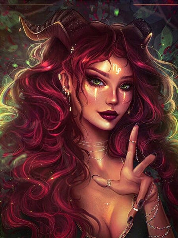 Image of DIY Diamond Painting of the Capricorn Zodiac Deity