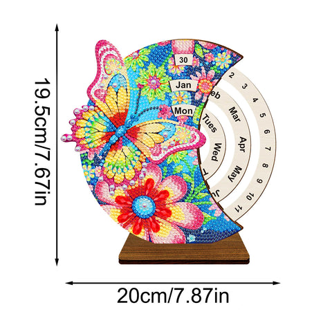 Image of Rotating diamond painting calendar with butterfly design