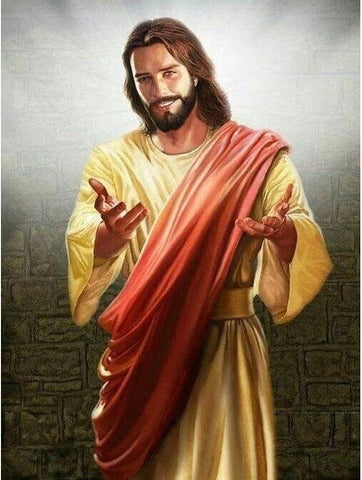 Image of Sacred diamond painting depicting Jesus Christ with a compassionate expression.