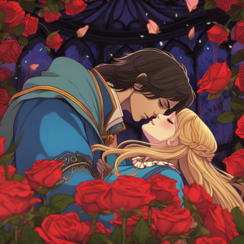 Image of Prince Kissing Sleeping Princess Diamond Painting