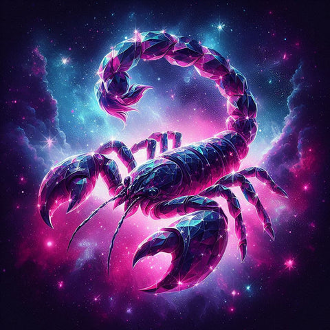 Image of Sparkling diamond painting of a Scorpio zodiac sign