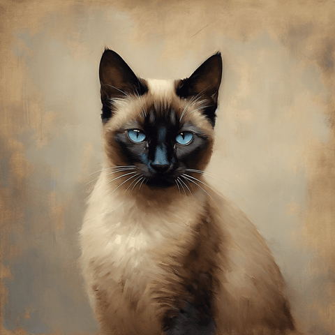 Image of Diamond Painting of a Siamese Cat with Striking Blue Eyes