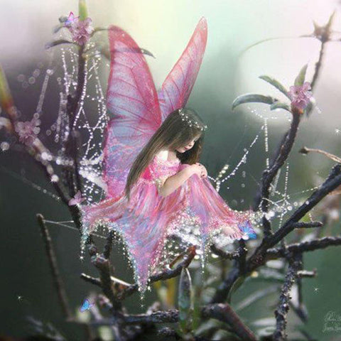 Image of Diamond painting featuring a beautiful fairy.