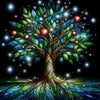 Diamond painting depicting a majestic tree of life, sparkling with vibrant colors.