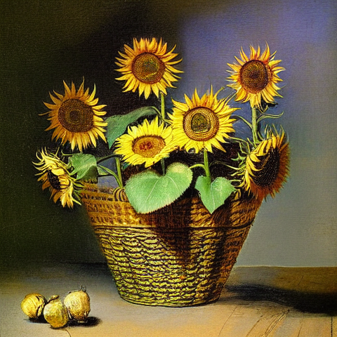 Image of Sunflower in a Hamper - DIY Diamond Painting