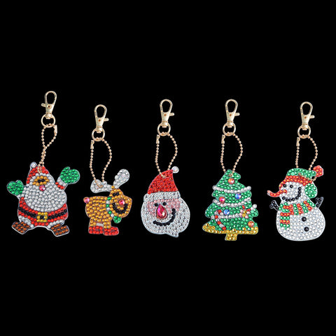 Image of Happy Christmas (5pcs) - DIY Diamond Painting Keychain