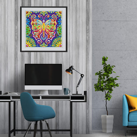 Image of Doodle Butterfly - DIY Diamond Painting Glow in the Dark