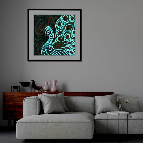 Image of Peacock - DIY Diamond Painting Glow in the Dark