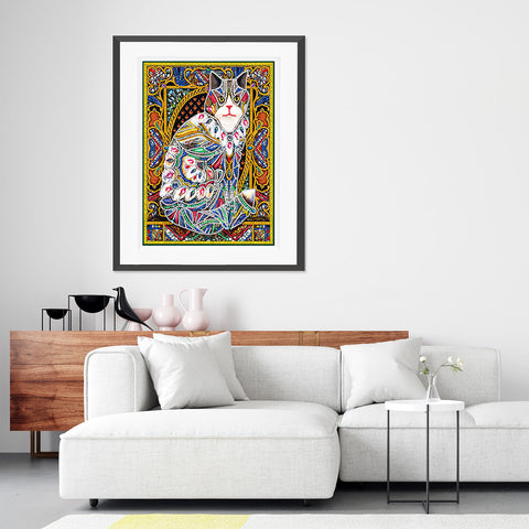 Image of Fierce Cat - DIY Diamond Painting Glow in the Dark