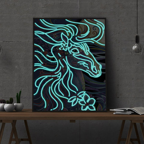 Image of Pegasus - DIY Diamond Painting Glow in the Dark