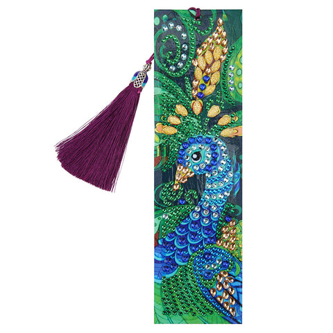Image of Elegant Peacock - Diamond Painting Bookmark
