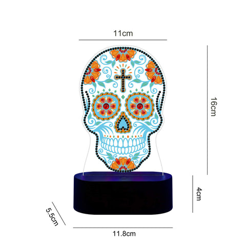Image of Mandala Skull - DIY Diamond Painting Glow in the Dark Lamp
