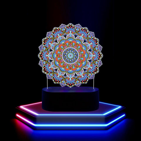 Image of Mandala - DIY Diamond Painting Glow in the Dark Lamp