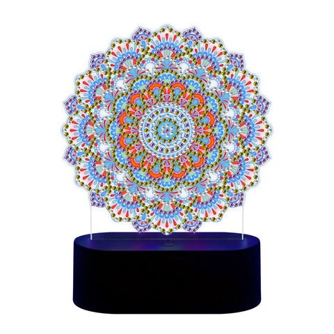 Image of Mandala - DIY Diamond Painting Glow in the Dark Lamp