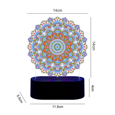 Image of Mandala - DIY Diamond Painting Glow in the Dark Lamp