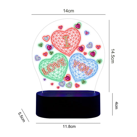 Image of I Love You - DIY Diamond Painting Glow in the Dark Lamp