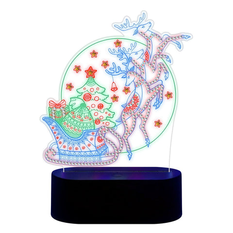 Image of Reindeer - DIY Diamond Painting Glow in the Dark Lamp