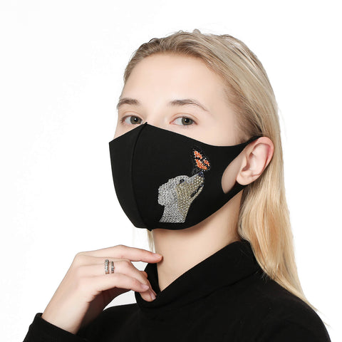 Image of Dog and Butterfly - DIY Diamond Face Mask