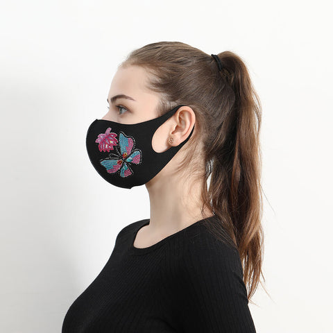 Image of Flower and Butterfly - DIY Diamond Face Mask