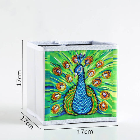 Image of Peacock - DIY Diamond Collapsible Storage Basket