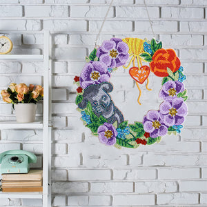 Flower Wreath - 5D DIY Diamond Painting Wall Hanging Decoration