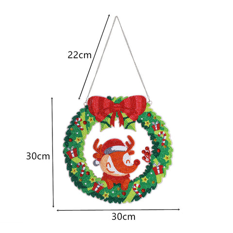 Image of Reindeer Wreath - 5D DIY Diamond Painting Wall Hanging Decoration