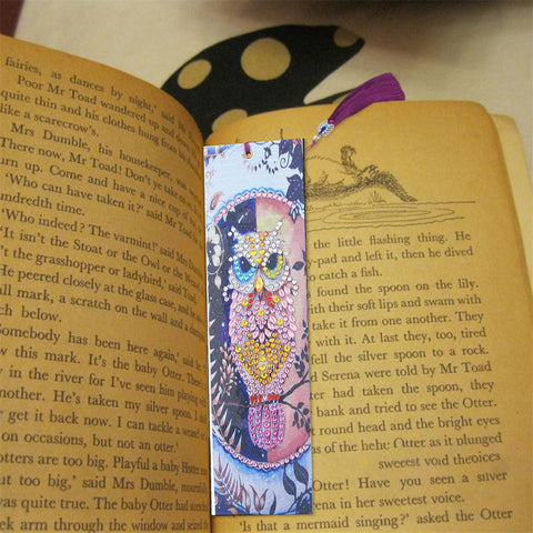 Image of Pink Owl - Diamond Painting Bookmark