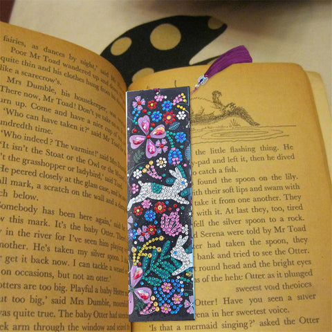 Image of Happy Rabbit - Diamond Painting Bookmark