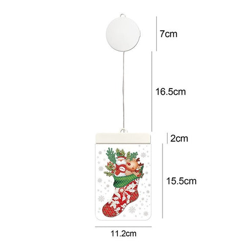 Image of DIY Diamond Painting LED Hanging Light Lamp Christmas Tree Ornaments