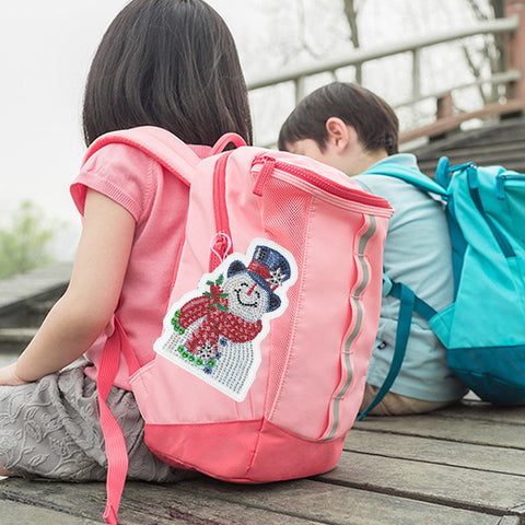 Image of Smiling Snowman - DIY Diamond Painting Luggage Tag