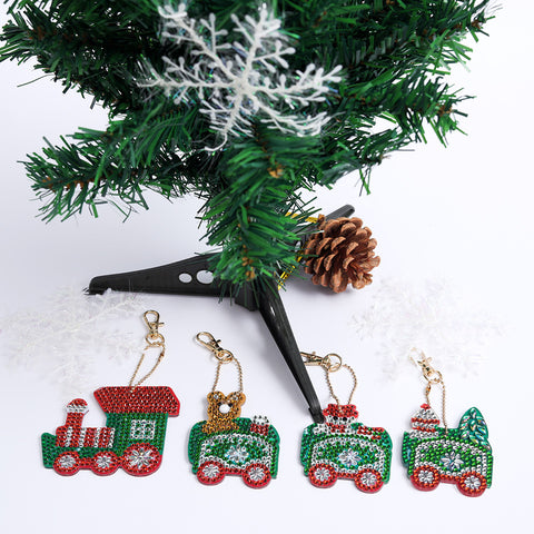 Image of Christmas Train (4pcs) - DIY Diamond Painting Keychain