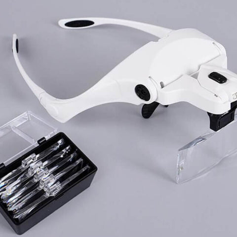 Image of Head Mount Magnifier (up to 3.5X) With LED Light Bracket and Headband