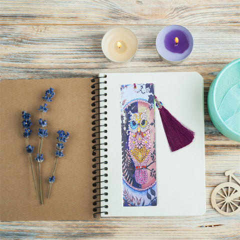Image of Pink Owl - Diamond Painting Bookmark