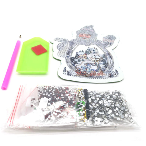 Image of White Santa Clause - DIY Diamond Painting Luggage Tag