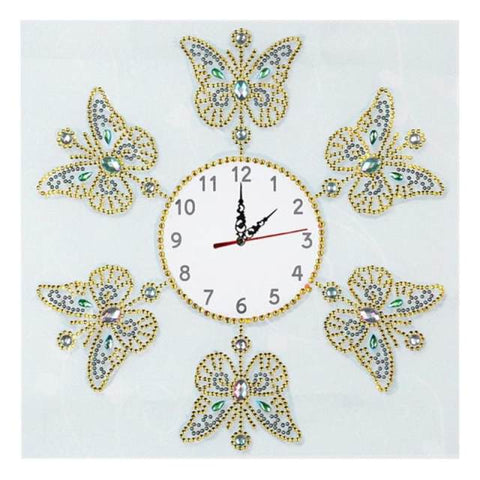 Image of Rhinestone Butterfly Wall Clock - DIY Diamond Painting