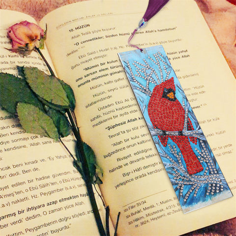 Image of Cardinal Bird - Diamond Painting Bookmark