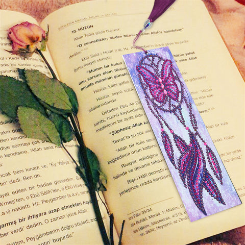 Image of Butterfly Dreamcatcher - Diamond Painting Bookmark